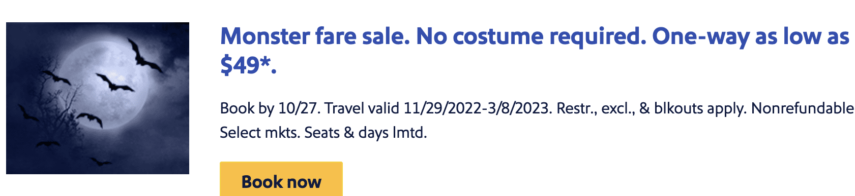 You are currently viewing Top flight deals starting at $49 for Halloween